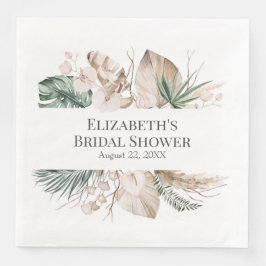 Boho Tropical Orchid und Monstera Paper Napkin Serviette