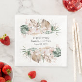 Boho Tropical Orchid und Monstera Paper Napkin Serviette (Beispiel)