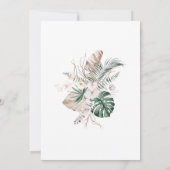 Boho Tropical Orchid und Monstera Wedding Einladung (Rückseite)