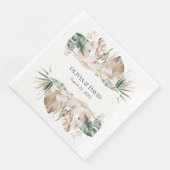 Boho Tropical Orchid und Monstera Wedding Serviette (Ecke)