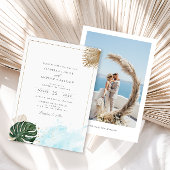 Boho Tropical Palm Beach Wedding Einladung