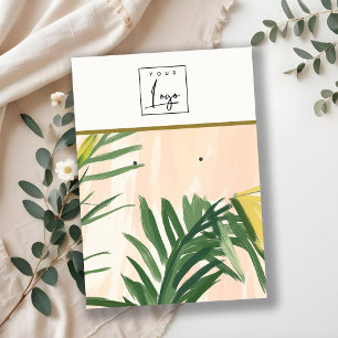 Boho Tropical Palm Blätter Necklace Earring Logo Visitenkarte