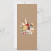 Boho Tropical Pampas Blume Hochzeiten Menü Cards Einladung (Rückseite)