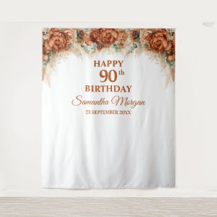 Boho Tropical Pampas Gras Palm 90. Geburtstag Wandteppich