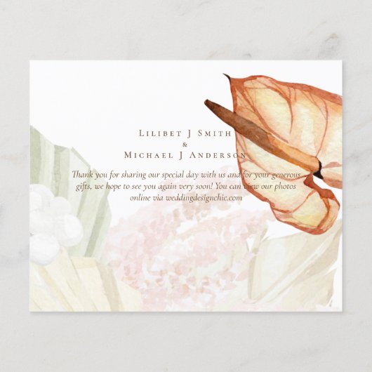 BOHO Tropical Pampas Grass Wedding Flyer (Hinten)