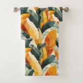 Boho tropical Pattern Earth Tones Badhandtuch Set (Insitu)