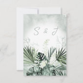 Boho Tropical Pflanze Green Watercolor Hochzeit Save The Date (Rückseite)