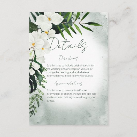 Boho Tropical Pflanze Wasserfarbendetails Begleitkarte (Vorderseite)