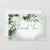 Boho Tropical Pflanze Wasserfarbenhochzeit Dankeskarte (Vorderseite)