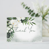 Boho Tropical Pflanze Wasserfarbenhochzeit Dankeskarte (Stehend Vorderseite)