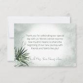 Boho Tropical Pflanze Wasserfarbenhochzeit Dankeskarte (Rückseite)