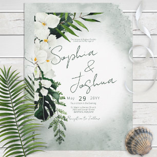 Boho Tropical Pflanze Watercolor Hochzeit Einladun Einladung