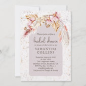 Boho Tropical Pink Floral Brautparty Einladung (Vorderseite)