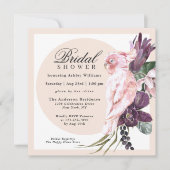 Boho Tropical Pink Parrot Floral Brautparty Einladung (Vorderseite)