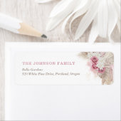 Boho Tropical Pink Rose Baby Dusche Rücksendeadres (Insitu)