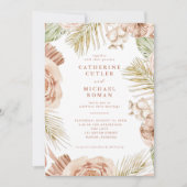 Boho Tropical Rose Hochzeit Einladung (Vorderseite)