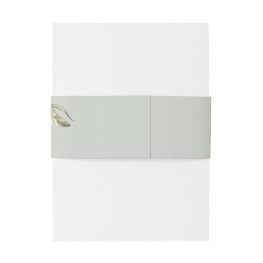 Boho Tropical Sage Wedding Einladungsbanderole (Rückseitenbeispiel)