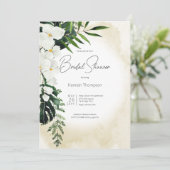 Boho Tropical Sand Watercolor Brautparty Einladung (Stehend Vorderseite)