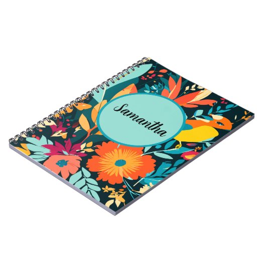Boho Tropical Spiral Notebook, Samantha Boho Notizblock (Linke Seite)