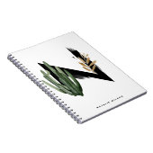 Boho Tropical Succulents Letter H Monogram Notizblock (Rechte Seite)