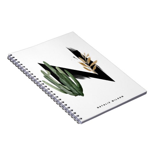 Boho Tropical Succulents Letter H Monogram Notizblock (Rechte Seite)