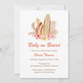 Boho Tropical Surf Baby an Bord Babydusche Einladung (Vorderseite)