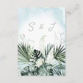 Boho Tropical Water Watercolor Empfang Card Begleitkarte (Rückseite)