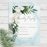 Boho Tropical Water Watercolor Response Card