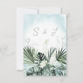 Boho Tropical Water Watercolor Response Card RSVP Karte (Rückseite)