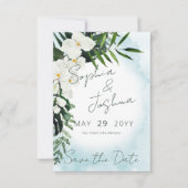 Boho Tropical Water Watercolor Save the Date Card (Vorderseite)