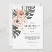 Boho Tropical Watercolor Floral Retirement Party Einladung (Vorderseite)