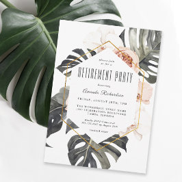 Boho Tropical Watercolor Floral Retirement Party Einladung