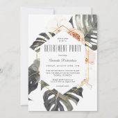 Boho Tropical Watercolor Floral Retirement Party Einladung (Vorderseite)