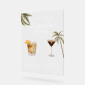 Boho Tropical Watercolor Signature Drinks Hochzeit Acrylschild (Winkel)