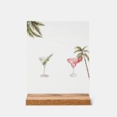 Boho Tropical Watercolor Signature Drinks Hochzeit Acrylschild (Vorderseite)