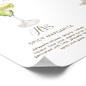 Boho Tropical Watercolor Signature Drinks Hochzeit Poster (Ecke)