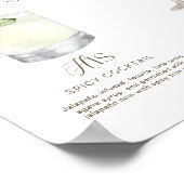 Boho Tropical Watercolor Signature Drinks Hochzeit Poster (Ecke)