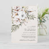 Boho Tropical Wedding Einladung (Stehend Vorderseite)