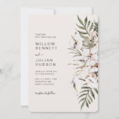Boho Tropical Wedding Einladung (Vorderseite)