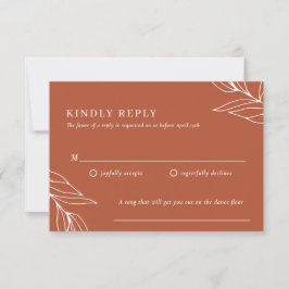 Boho Tropical Wedding RSVP Card Karte