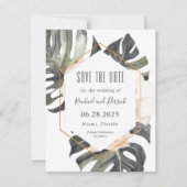 Boho Tropical Wedding Save the Date mit Foto (Vorderseite)