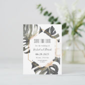 Boho Tropical Wedding Save the Date mit Foto (Stehend Vorderseite)
