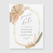 Boho Tropical Wedding speichern das Datum der Magn Magnetkarte (Vorderseite)