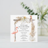 Boho Tropics Outside Brautparty Einladung (Stehend Vorderseite)