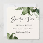 Boho Tropics Save the Date Fotokarte (Vorderseite)