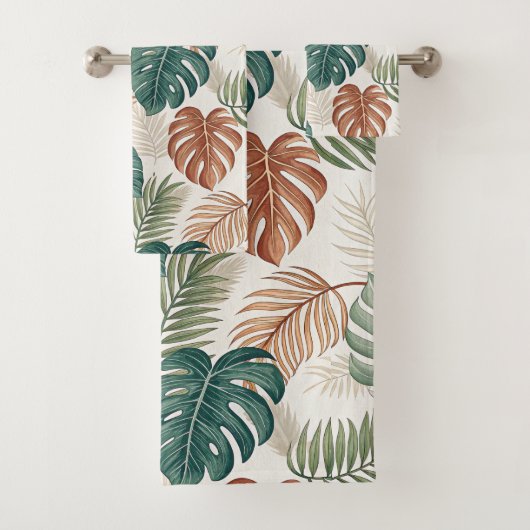 Boho-Tropische Blätter Badhandtuch Set (Insitu)