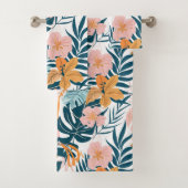 Boho Tropische Blätter Blumen Badhandtuch Set (Insitu)