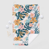 Boho Tropische Blätter Blumen Golfhandtuch (Insitu)