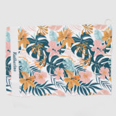 Boho Tropische Blätter Blumen Golfhandtuch (Horizontal)