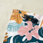 Boho Tropische Blätter Blumen Strandtuch (Beispiel)